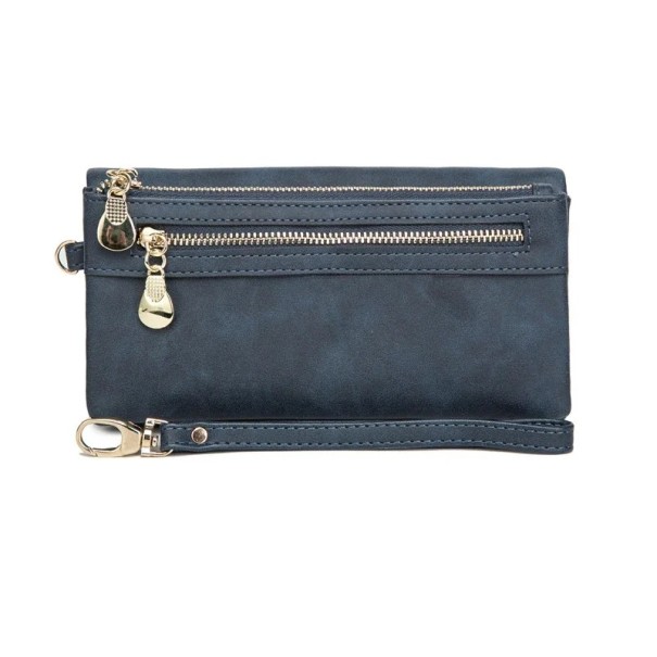 Elegant damplånbok gjord av premium konstläder 18,5x3x9,5 cm, fler än 12 fack, myntfickor, avtagbar rem, fotofönster