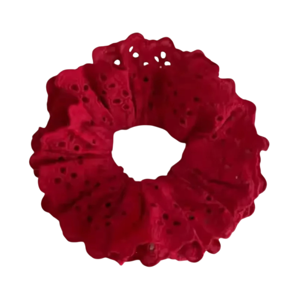 Elegant hårband för kvinnor i ekologisk bomull Broderad hålspets med dubbellager Stiliga håraccessoarer för kvinnor Modern modeprydnad röd