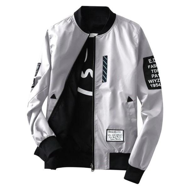 Elegant herrjacka med krage J2516 vit XXL