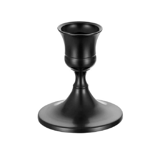 Elegant Metal Candle Holder 2.2 x 6.7 x 7 cm Table Decorative Candle Stand Aluminium Alloy Lightweight Accessory for Celebrations and Interiors black