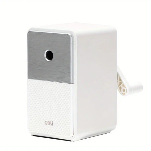 Elegant Pencil Sharpener Hand Crank Sharpener Crank Pencil Sharpener Adjustable Sharpener Desktop Sharpener with 5 Adjustable Settings 10.4 x 6.1 x 10.9 cm white