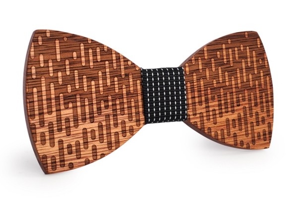 Elegant Wooden Bow Tie - Engraved J659 2