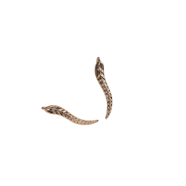 Elegante bladformede øreringe - 2 par guld