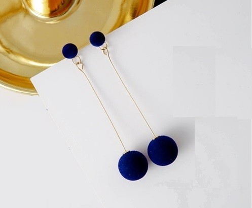 Elegante bolvormige oorbellen J2514 blauw