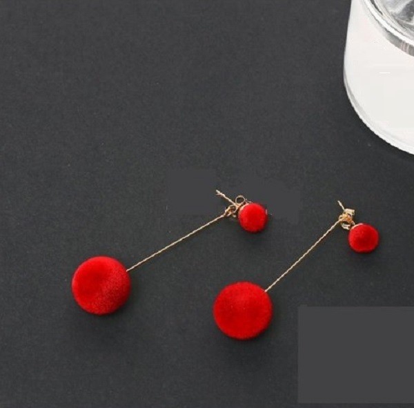 Elegante bolvormige oorbellen J2514 rood