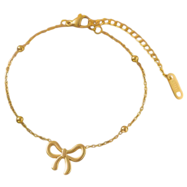 Elegante bracciale in acciaio inossidabile con motivo fiocco Titan Design moderno Gioiello trendy da donna e ragazza Accessorio elegante per feste 1