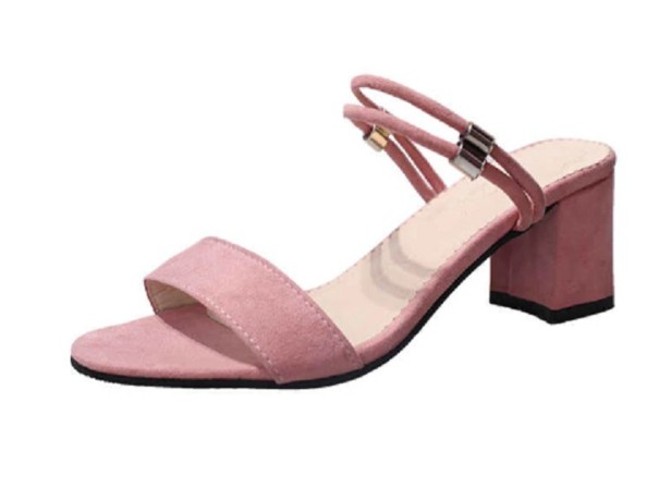 Elegante Damensandalen mit Absatz J1702 rosa 39