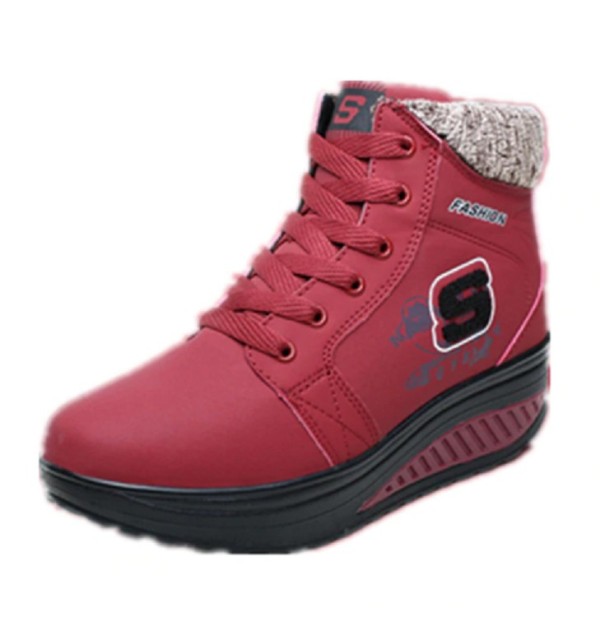 Elegante Damenstiefelette auf der J1912-Plattform rot 37