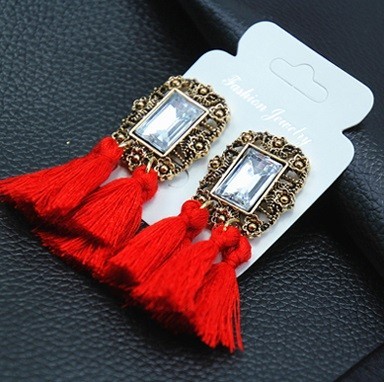 Elegante dameøreringe med sten J1701 rød