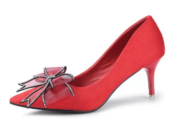Elegante damepumps med sløjfe J3262 rød 36