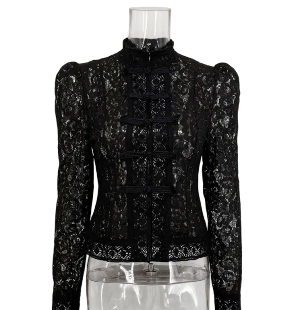 Elegante dameskant blouse met kraag Effen blouse met knoopsluiting Stijlvolle top van lichte polyester voor werk en vrije tijd zwart L