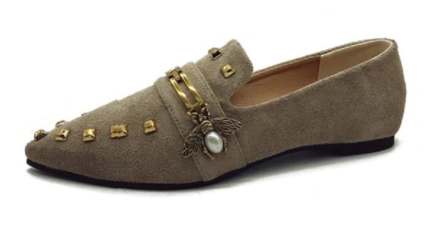 Elegante damesloafers met hanger J1088 kaki 36