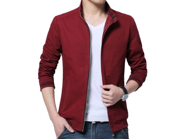 Elegante Herren-Frühlingsjacke J900 rot S