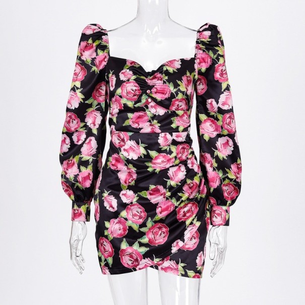 Elegante jurk met rozen L