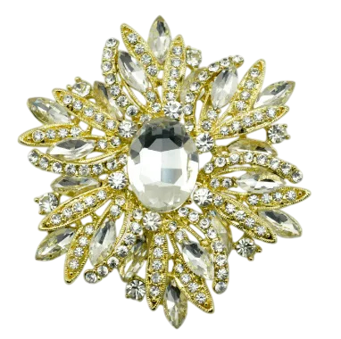 Elegante mode broche 6,7 x 6,5 cm Stervorm Diverse kleurvarianten Opvallend ontwerp Zinklegering goud