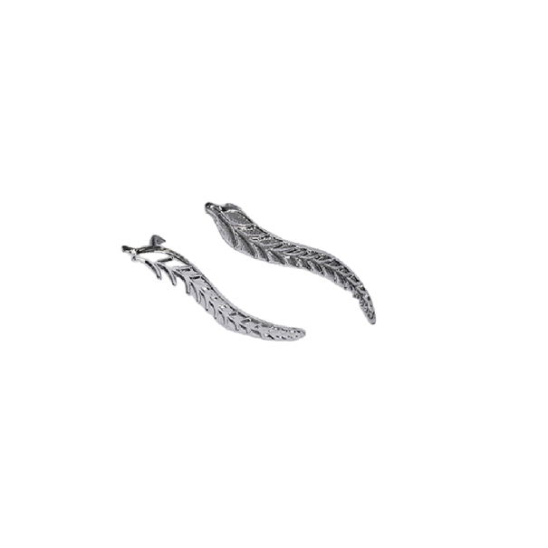 Elegante Ohrringe in Blattform – 2 Paar silbern