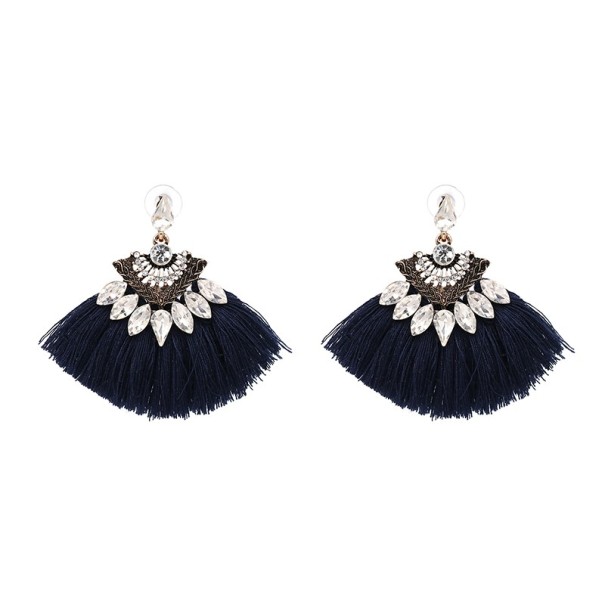 Elegante Ohrringe in Form eines Fächers J3491 dunkelgrün