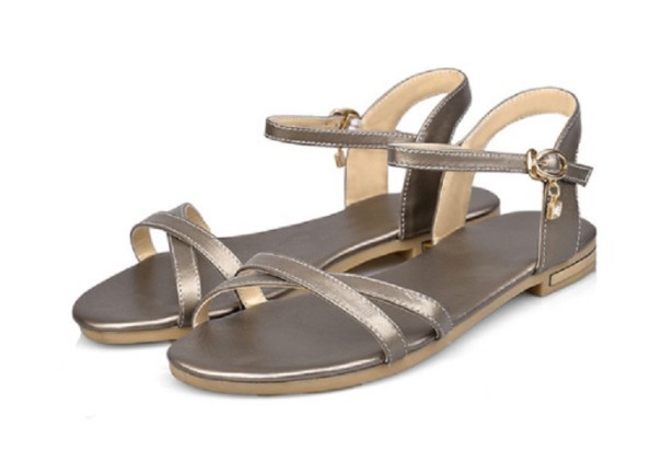 Elegante sandalen met lage hak voor dames donkergrijs 38