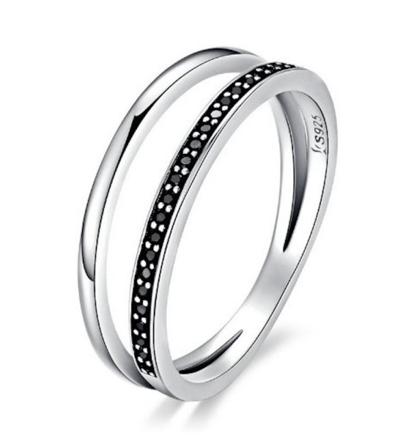 Eleganter Damenring aus Silber schwarz 8