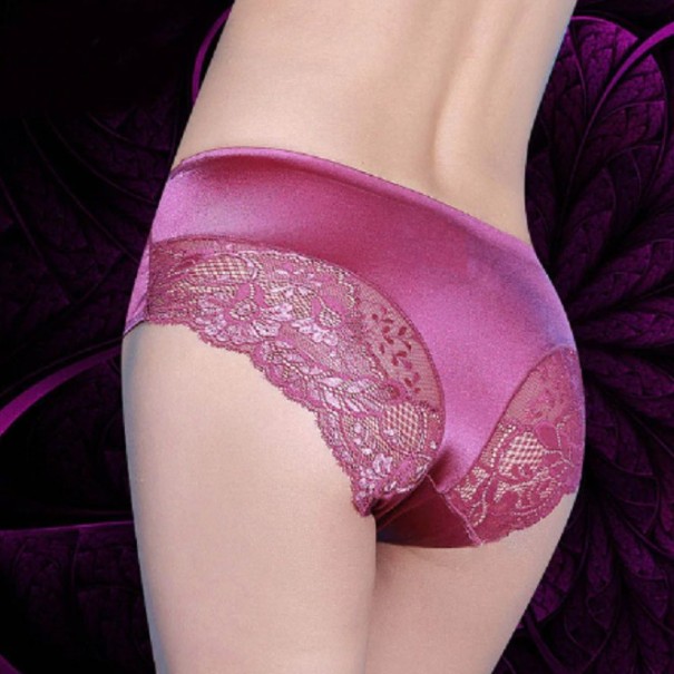 Elegantes Damenhöschen mit Spitze dunkelrosa XS