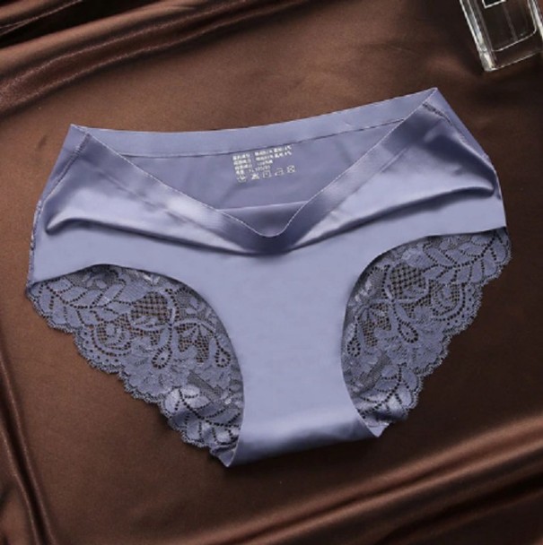 Elegantes Damenhöschen mit Spitze dunkelviolett XS