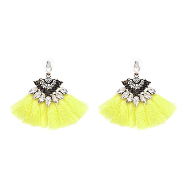 Elegantes pendientes en forma de abanico J3491 amarillo