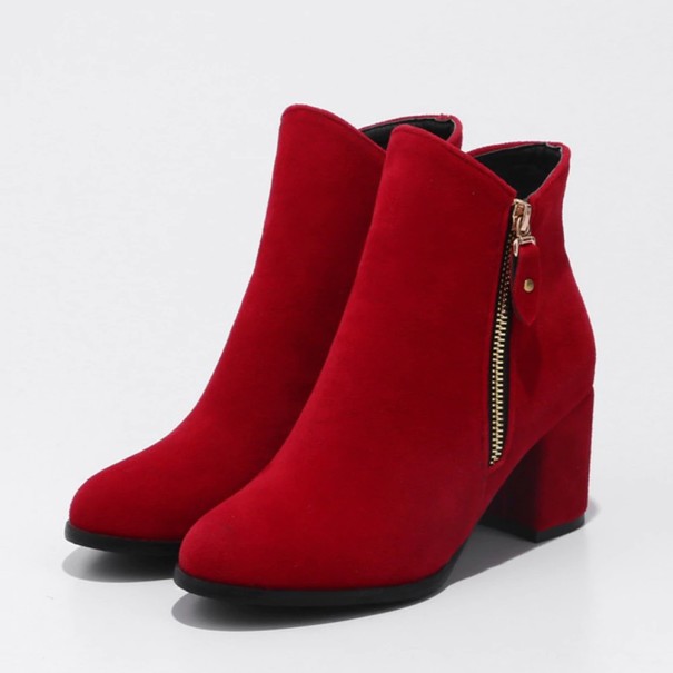 Elegantné dámske členkové topánky J897 červená 37