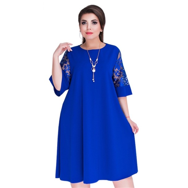 Elegantné šaty v nadmerných veľkostiach modrá XL