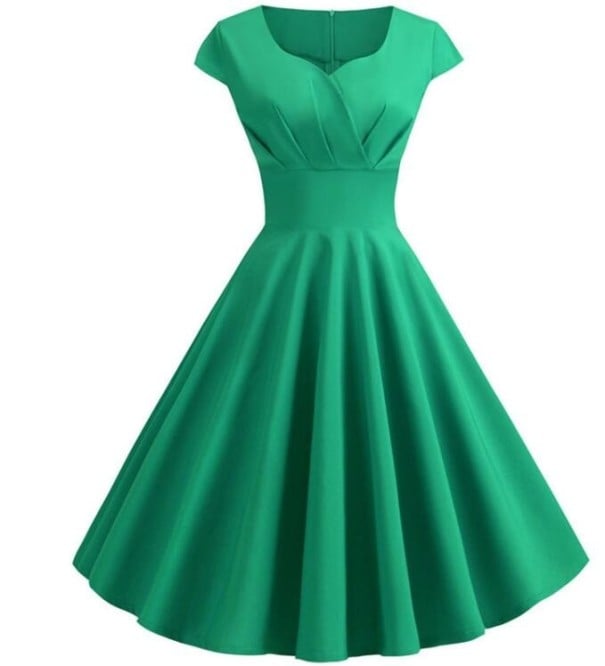 Elegantní dámské retro šaty zelená L