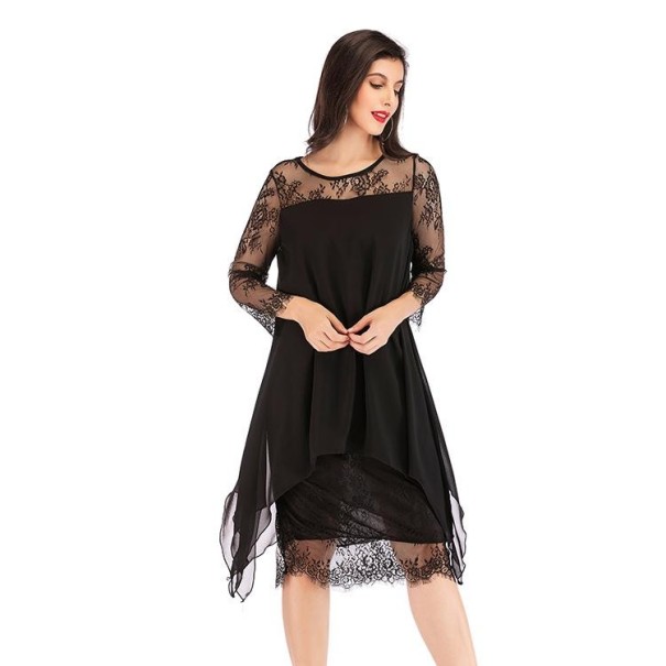 Elegantní dámské šaty s krajkou černá S