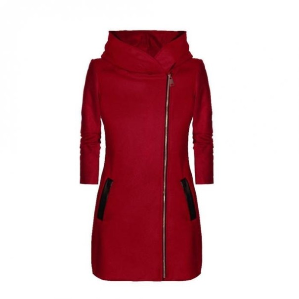 Elegantní dámský kabát J1917 červená XS