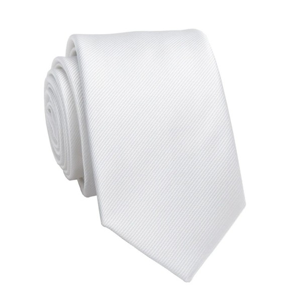 Elegantní jednobarevná pánská kravata 146 x 8 cm Klasická formální kravata Módní doplněk do obleku Na svatby, pracovní schůzky i každodenní nošení bílá