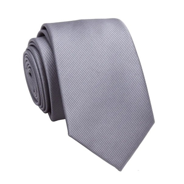 Elegantní jednobarevná pánská kravata 146 x 8 cm Klasická formální kravata Módní doplněk do obleku Na svatby, pracovní schůzky i každodenní nošení šedá