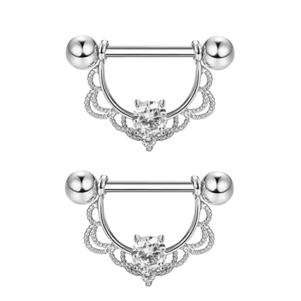 Elegantní pár šperků do bradavek velikost 1,6 mm Lesklý tělový piercing pro ženy a dívky Minimalistický moderní doplněk stříbrná