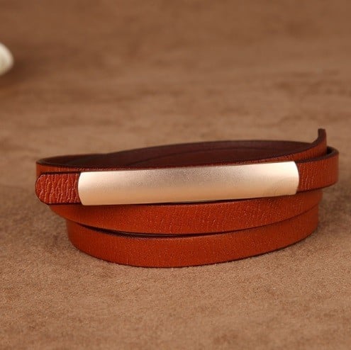 Elegantní úzký pásek s přezkou J3043 oranžová