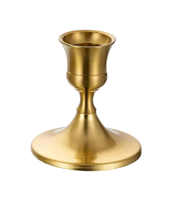 Elegantný kovový svietnik na sviečku 2,2 x 6,7 x 7 cm Stolný dekoratívny stojan na sviečky Zliatina hliníka Ľahký doplnok pre oslavy a interiér bronzová