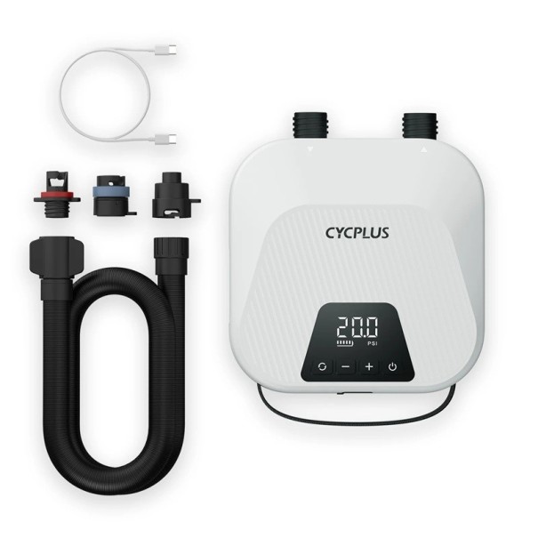 Elektrická nafukovací pumpa AIRBANK 20PSI pro SUP prkna a kajaky 4000mAh 11V PVC kompresor s displejem a příslušenstvím 1