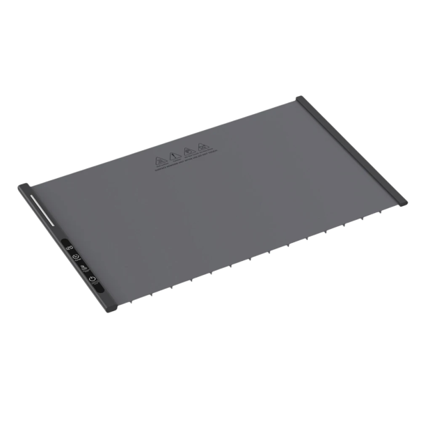Elektrická ohřívací podložka na stůl 220V 66x38 cm 8 stupňů teploty dotykové ovládání pro stolování a udržení jídel teplých šedá