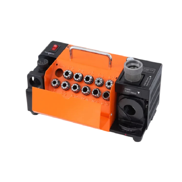 Elektrická ostřička vrtáků VEVOR MR-13B 120 W brousek na vrtáky 3 až 13 mm s 11 kleštinami nastavitelný úhel hrotu 95 až 135° oranžová 1
