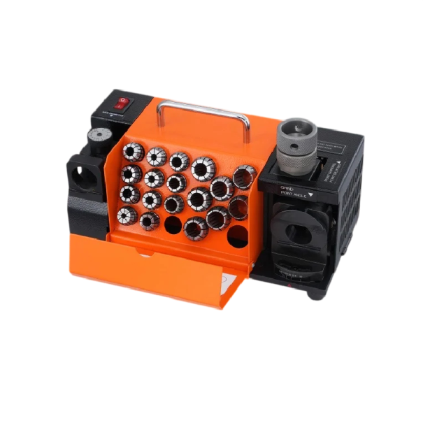 Elektrická ostřička vrtáků VEVOR MR-20G 120 W brousek na vrtáky 3 až 20 mm s kleštinami nastavitelný úhel hrotu 95 až 135° oranžová 1
