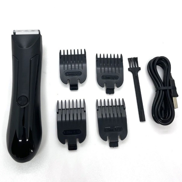 Elektrický holiaci strojček pre mužov Profesionálny strojček na zastrihnutie vlasov a fúzov s LED svetlom Vodeodolný bezdrôtový strojček na holenie chĺpkov na tele IPX7 1