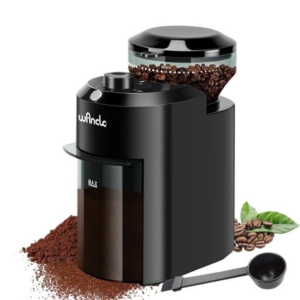 Elektrický mlýnek na kávu s regulací mletí 28 stupňů 500 ml 220 V černý automatické dávkování pro espresso french press 1