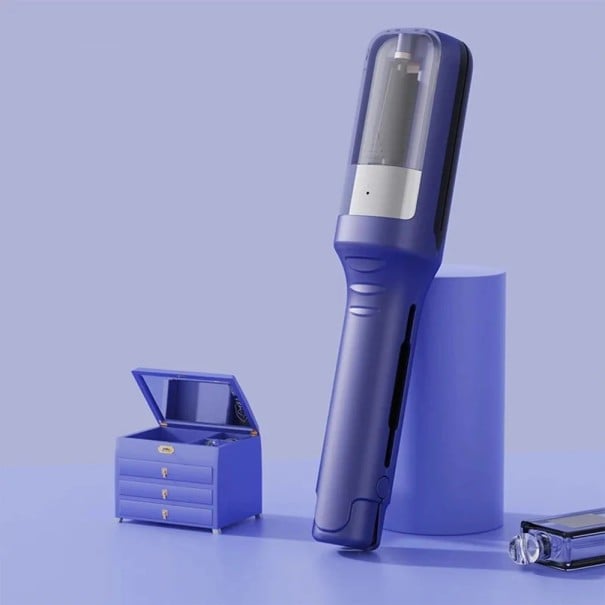 Elektrický zastřihovač roztřepených konečků vlasů USB nabíjecí 3W s LCD displejem a 500 mAh baterií modrá