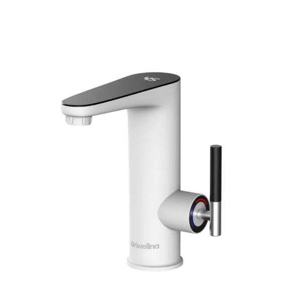 Elektrische doorstroomwaterverwarmer 3200W 220V kraan met verwarmingselement Snelle waterverwarming ABS-kunststof Eenvoudig te installeren op gootsteen of wastafel wit