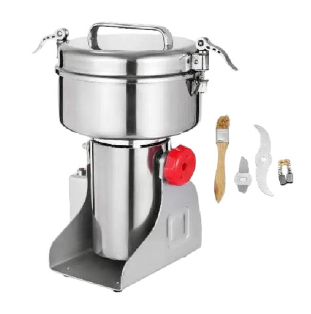 Elektrische Kaffeemühle, 1400 W, 27.000 U/min, Edelstahl, Getreidemühle mit Überlastungsschutz, 350 g Getreide, Mais, Kräutermühle, 34,4 x 16 cm 1