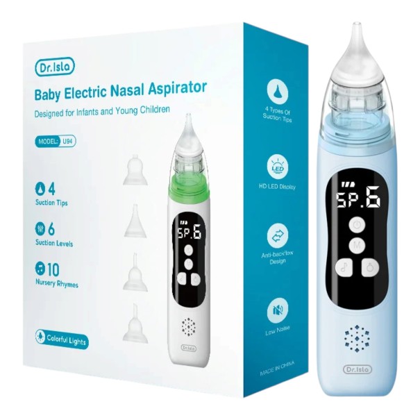 Elektrische Nasensauger für Kinder 4 Aufsätze 6 Saugstufen 65 kPa Batterie 800 mAh USB-C Für Säuglinge und Kleinkinder 1