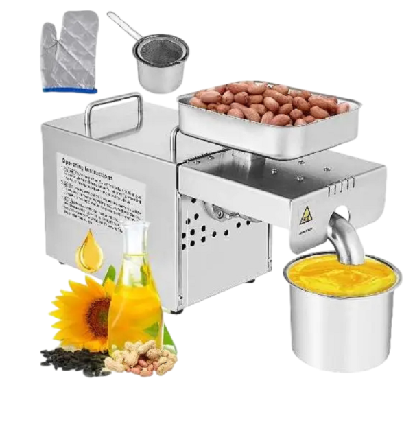 Elektrische olie-extractor 460W 220V Automatische oliepers RVS oliepers Multifunctionele oliepers met eenvoudige bediening 46 x 24 x 19 cm 1