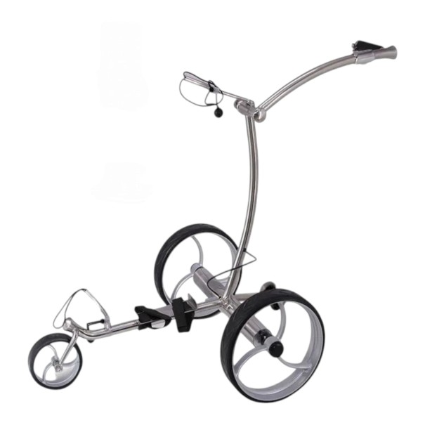 Elektrischer Golfwagen mit Fernbedienung 24 V 2 x 200 W Reichweite 20 km 110 x 65 x 92 cm Edelstahl Silber Tempomat und Bremse 1
