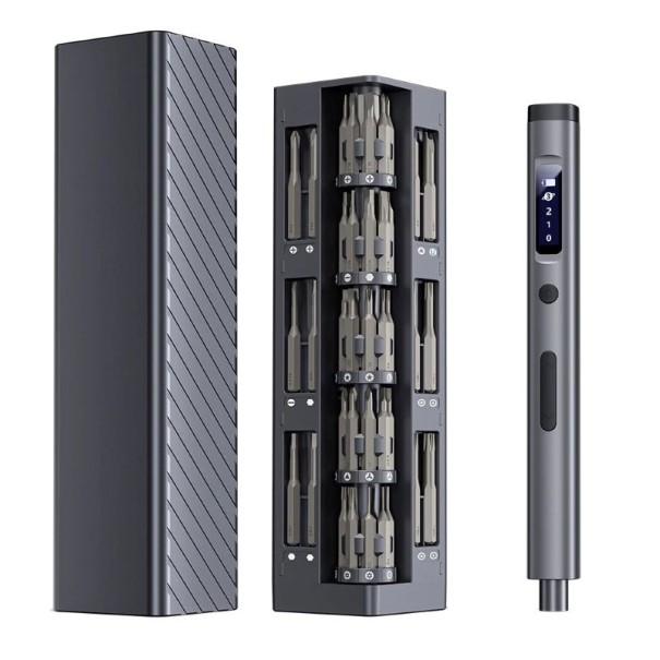 Elektrischer Schraubendreher Satz 57 in 1 präzise Bits H4x28 mm S2 Stahl 500 mAh Li-Ion schwarze Ausführung für Reparaturen von Elektronik und Mobiltelefonen 1