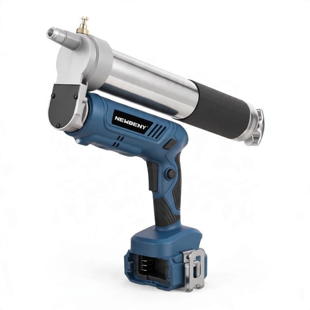 Elektrisk smørepistol 96 MPa Drejbar hoved 180° Kapacitet 650 cm3 Effekt 800 W LED lys Blå Til Makita batterier Til værksted og autoværksted 1
